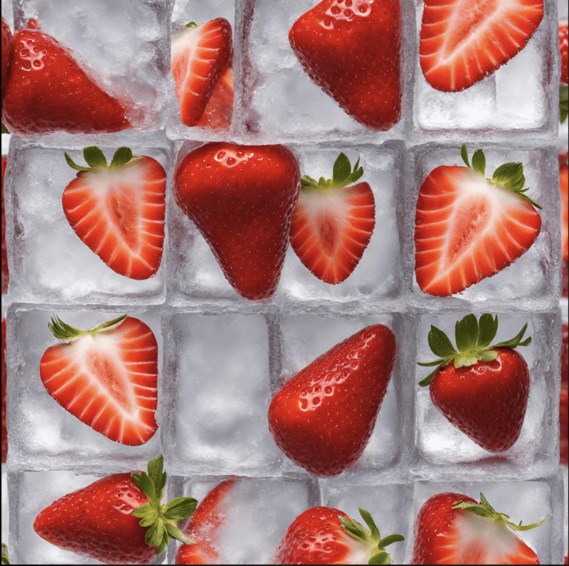 Strawberry ice cubes IA